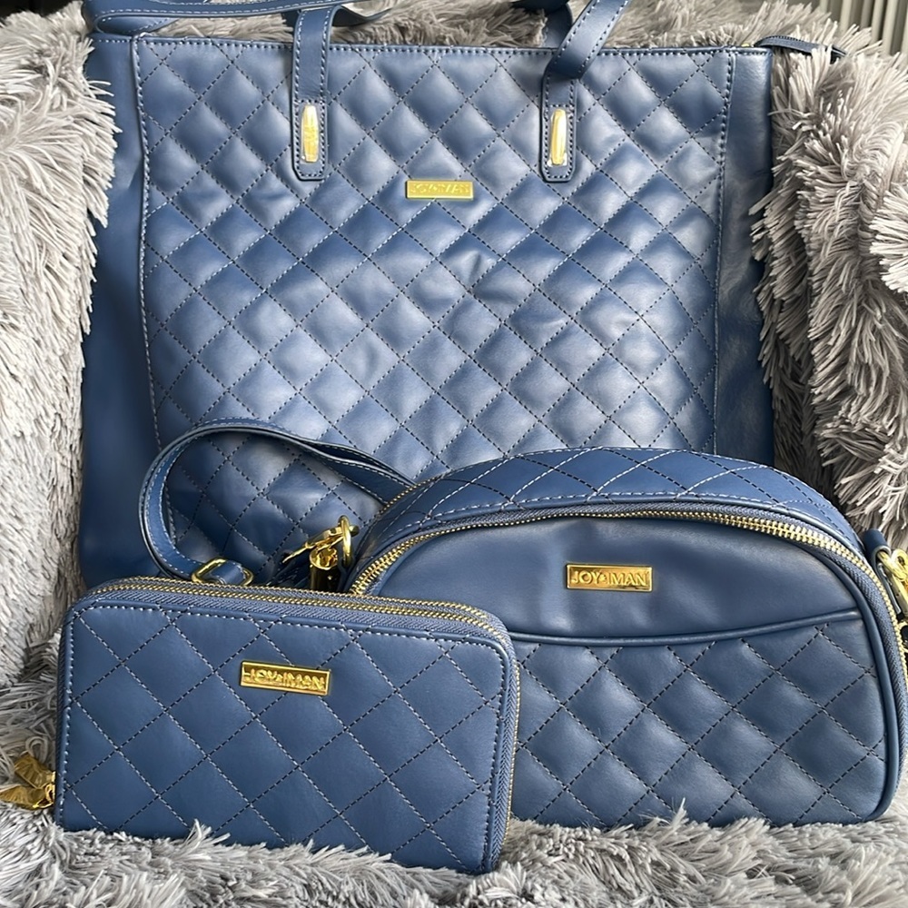 NWOT Joy & Iman 3-pc Quilted Leather Set